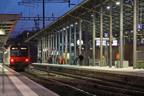 bahnhof bei nacht in olten photo