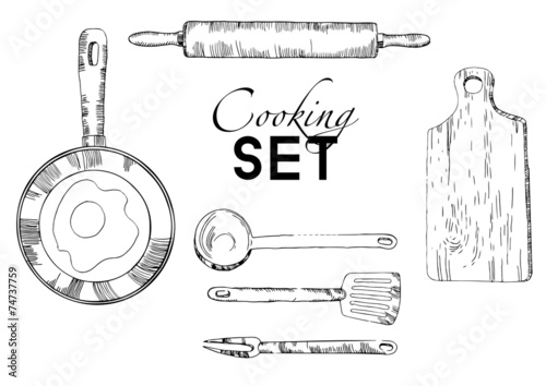 My kitchen graphics vector kitchen background set
