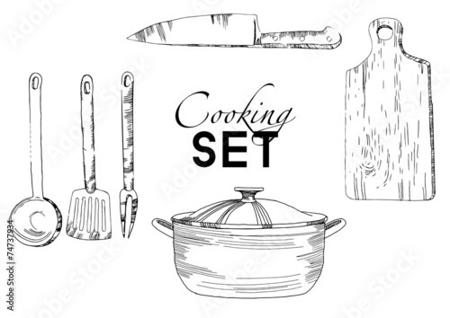 My kitchen graphics vector kitchen background set