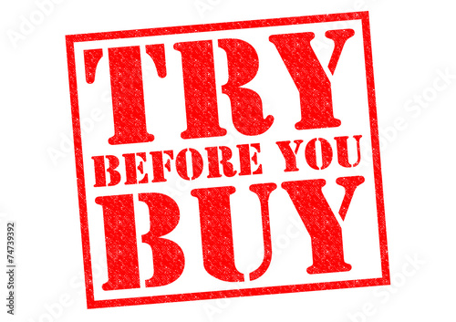 Obraz na plátne TRY BEFORE YOU BUY
