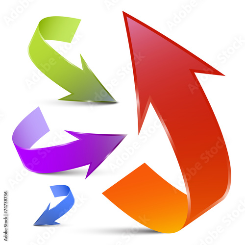 Vector 3d Arrows Set
