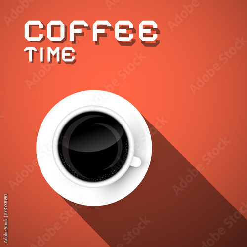 Coffee Time Vector Retro Illustration