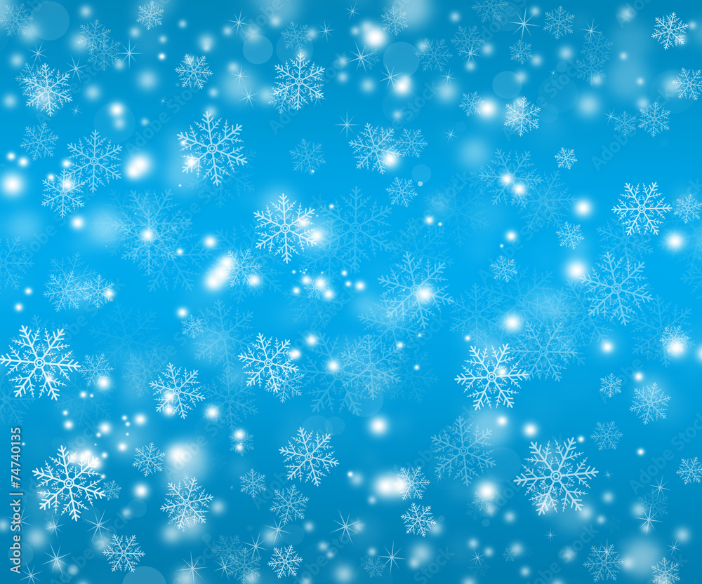 Winter Background with Snowflakes