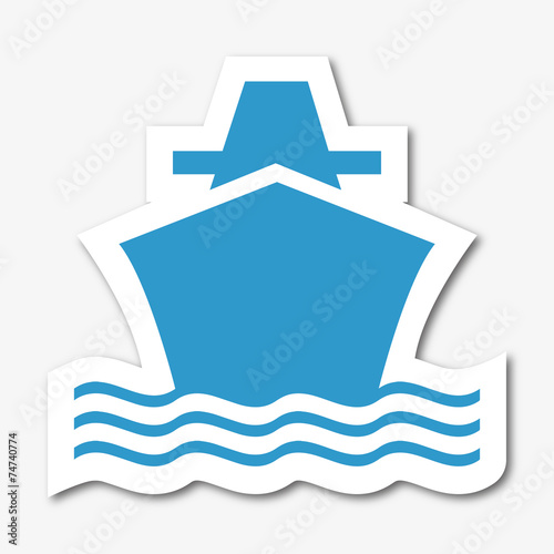 Logo transport maritime. Bateau.