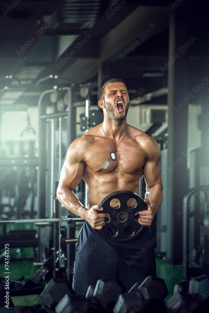 Angry man in gym Angry man in gym