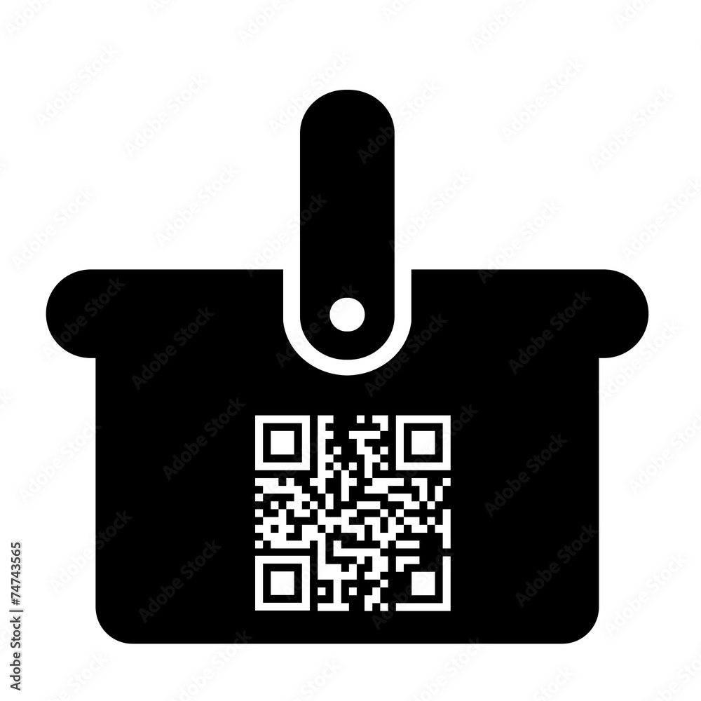 QR-code dans un panier de courses