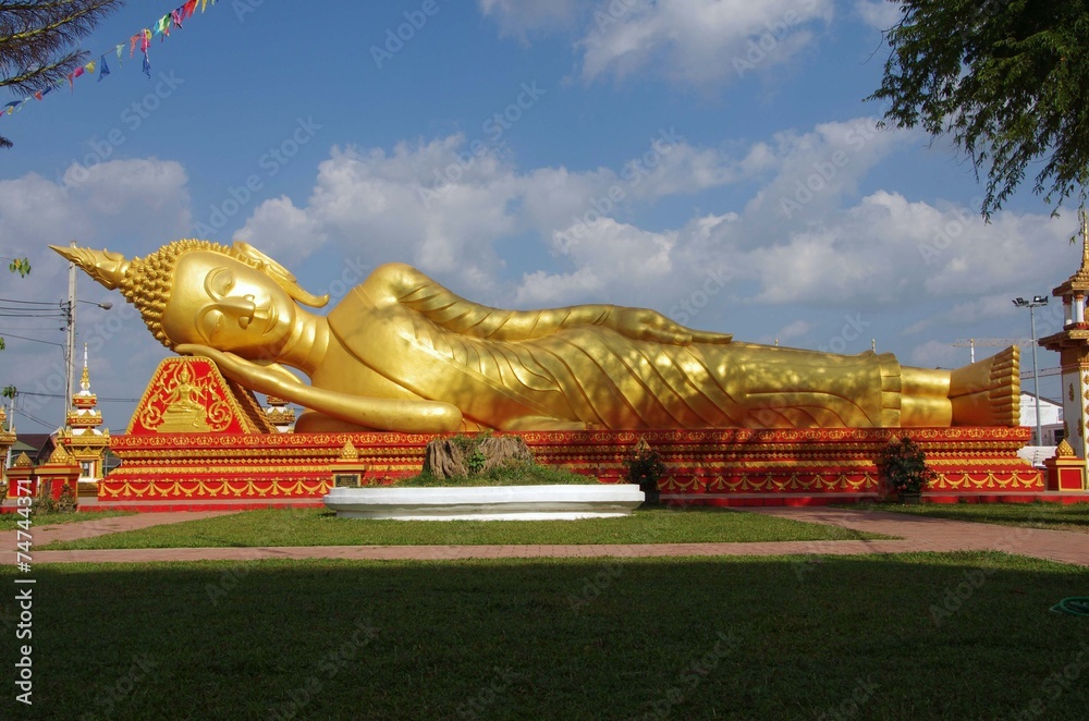 Fotografie Bouddha couché à Vientiane, Laos
