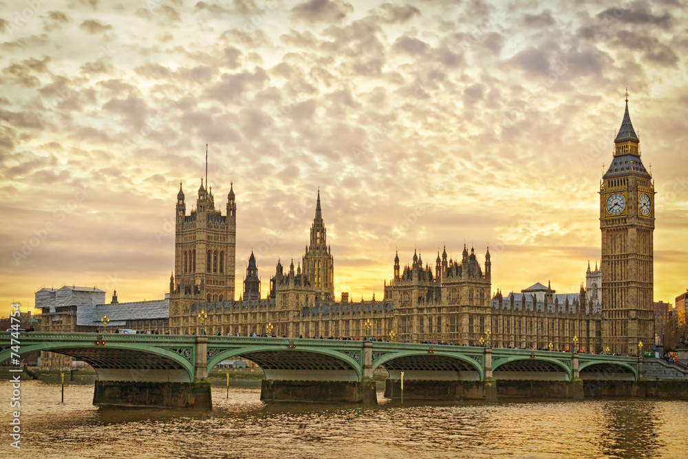 London, Westminster at sunset - obrazy, fototapety, plakaty 
