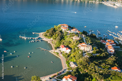 aerial view of Croatia coast line. Rab island