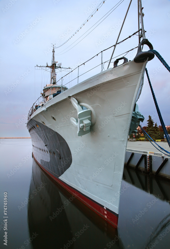 Fototapeta premium Old destroyer in Gdynia. Poland