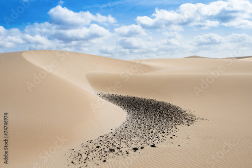 Sand dunes in Viana desert - Deserto de Viana in Boavista - Cape photo