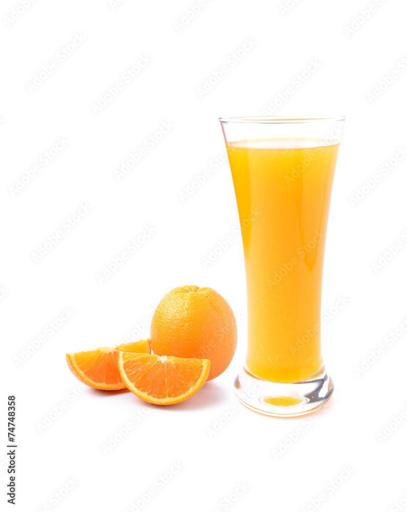 Orange juice on white Orange juice on white