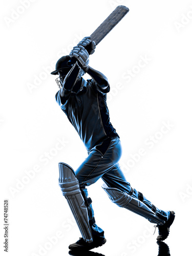 Cricket player batsman silhouette