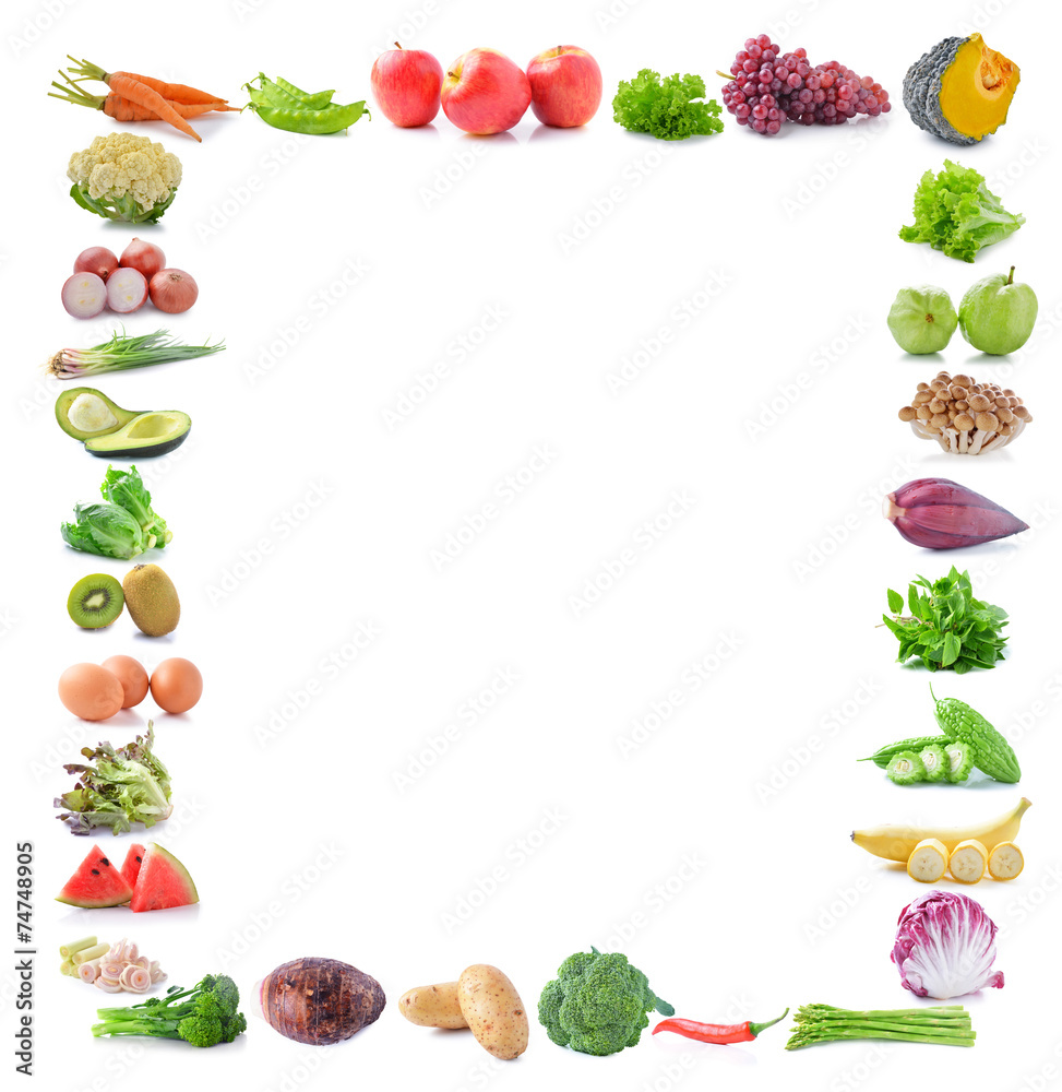 fruit and vegetable isolated on white background fruit and vegetable isolated on white background