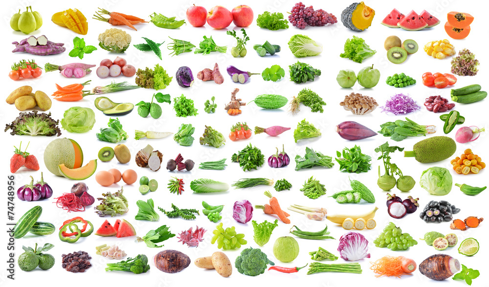 fruit and vegetable isolated on white background fruit and vegetable isolated on white background