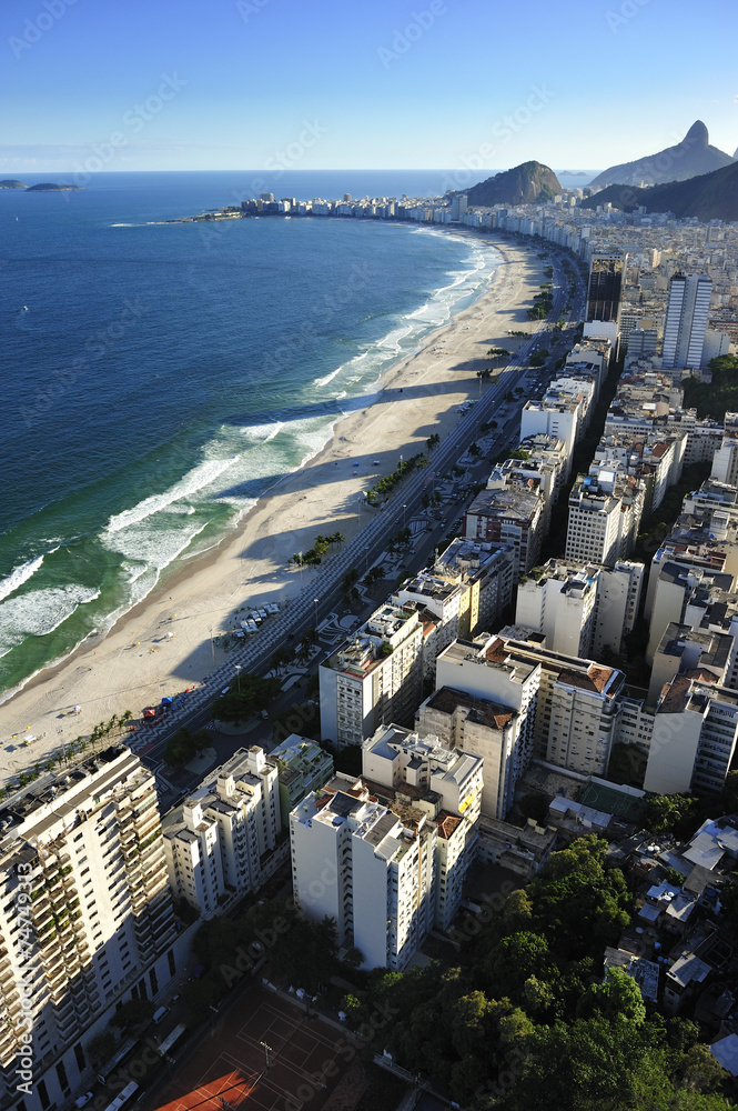 RPPC Aerial View COPACABANA Rio De Janeiro Brasil Coast Brazil Postcard 1960