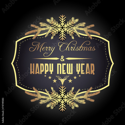 Vector gold holiday label