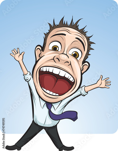 cartoon vector screaming business person