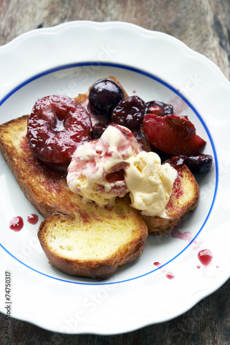poached prunes and cherries