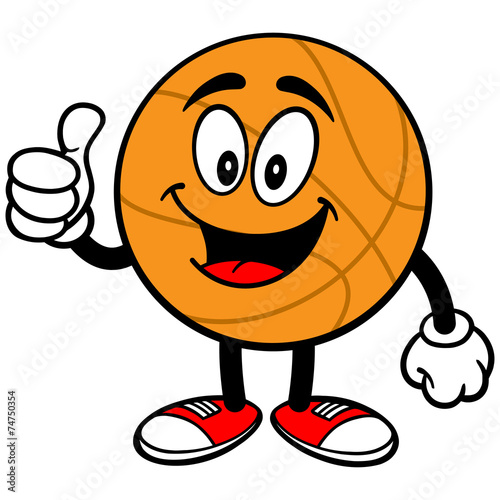 Cartoon Basketball Thumbs Up