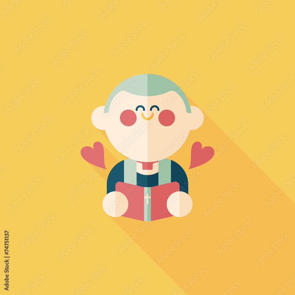 Wedding priest flat icon with long shadow,eps10, presiding over Wedding priest flat icon with long shadow,eps10, presiding over