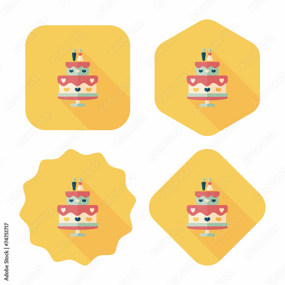 wedding cake flat icon with long shadow,eps10 wedding cake flat icon with long shadow,eps10