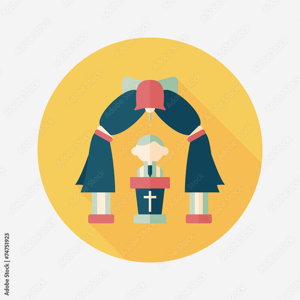 wedding ceremony flat icon with long shadow,eps10 wedding ceremony flat icon with long shadow,eps10