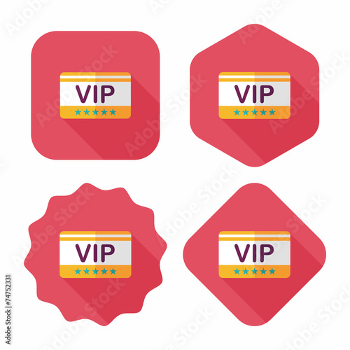 shopping vip card flat icon with long shadow,eps10