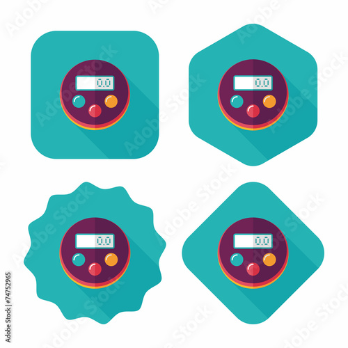 kitchenware timer flat icon with long shadow,eps10