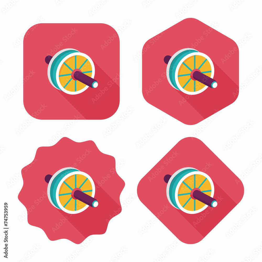 exercise roller flat icon with long shadow,eps10