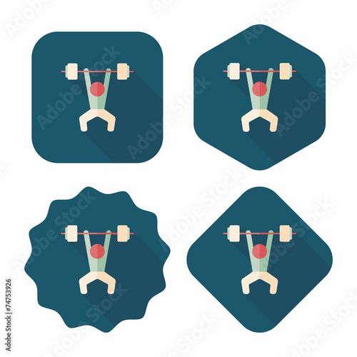 weightlifting flat icon with long shadow eps10