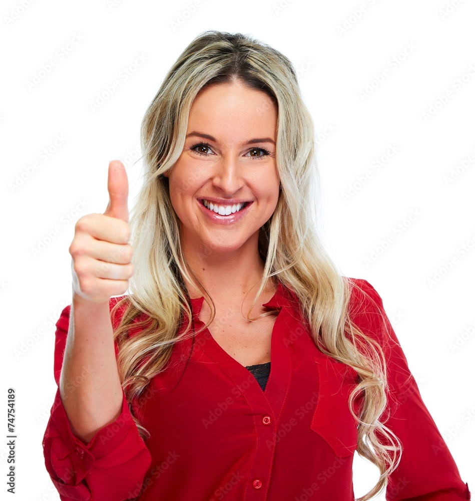 Happy business woman.