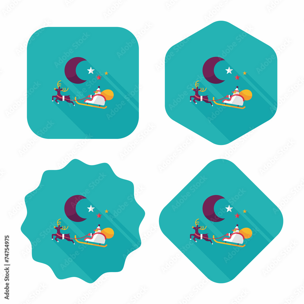 Santa Claus flat icon with long shadow, eps10
