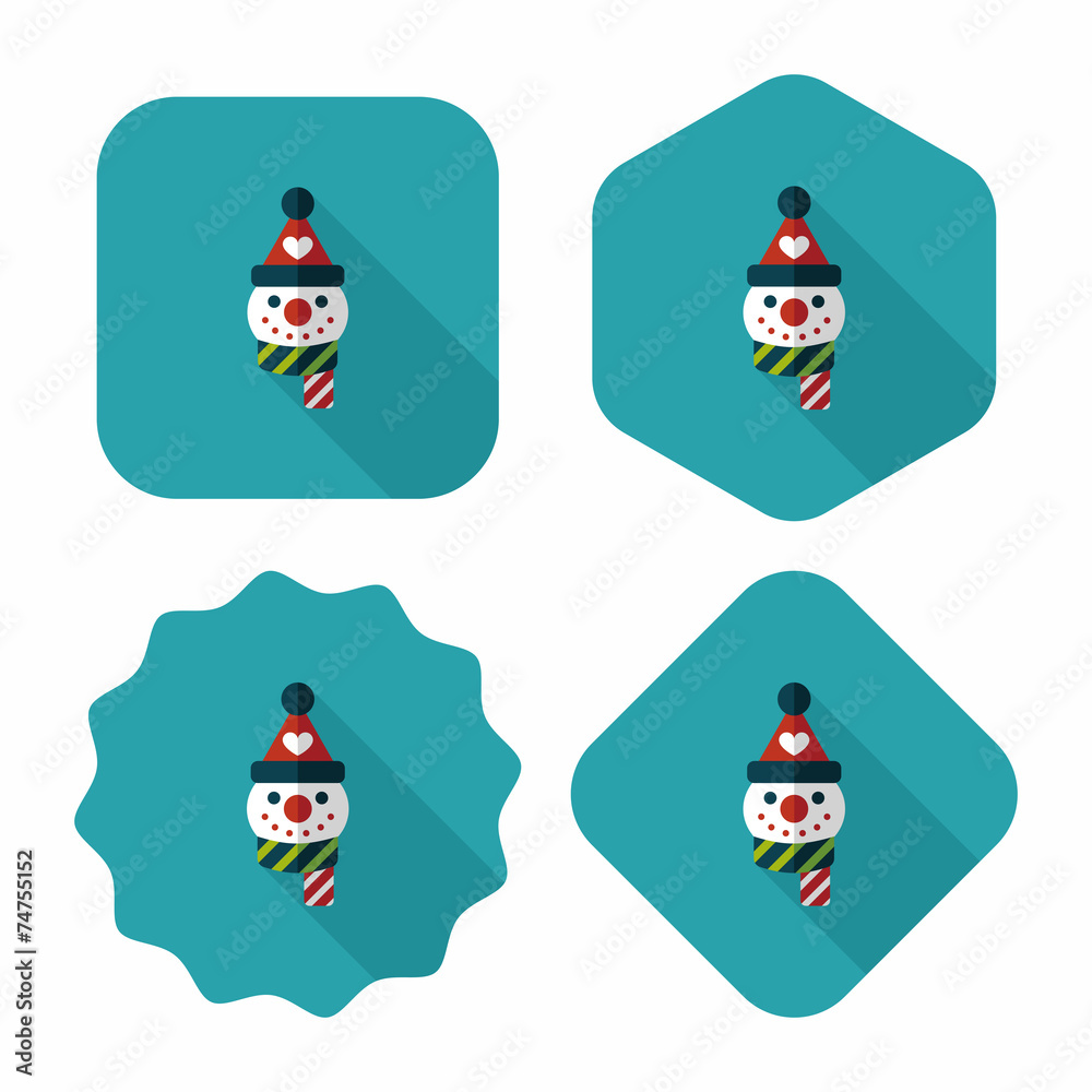 snowman flat icon with long shadow,eps10 snowman flat icon with long shadow,eps10