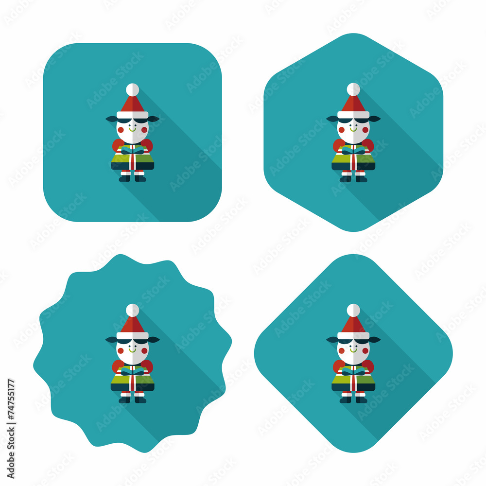 Christmas girl flat icon with long shadow,eps10 Christmas girl flat icon with long shadow,eps10