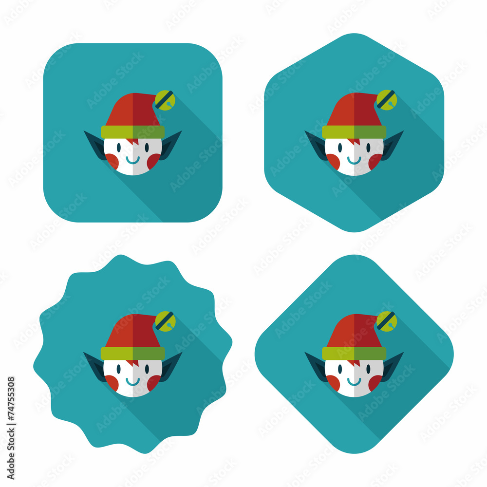 Christmas elf flat icon with long shadow,eps10 Christmas elf flat icon with long shadow,eps10