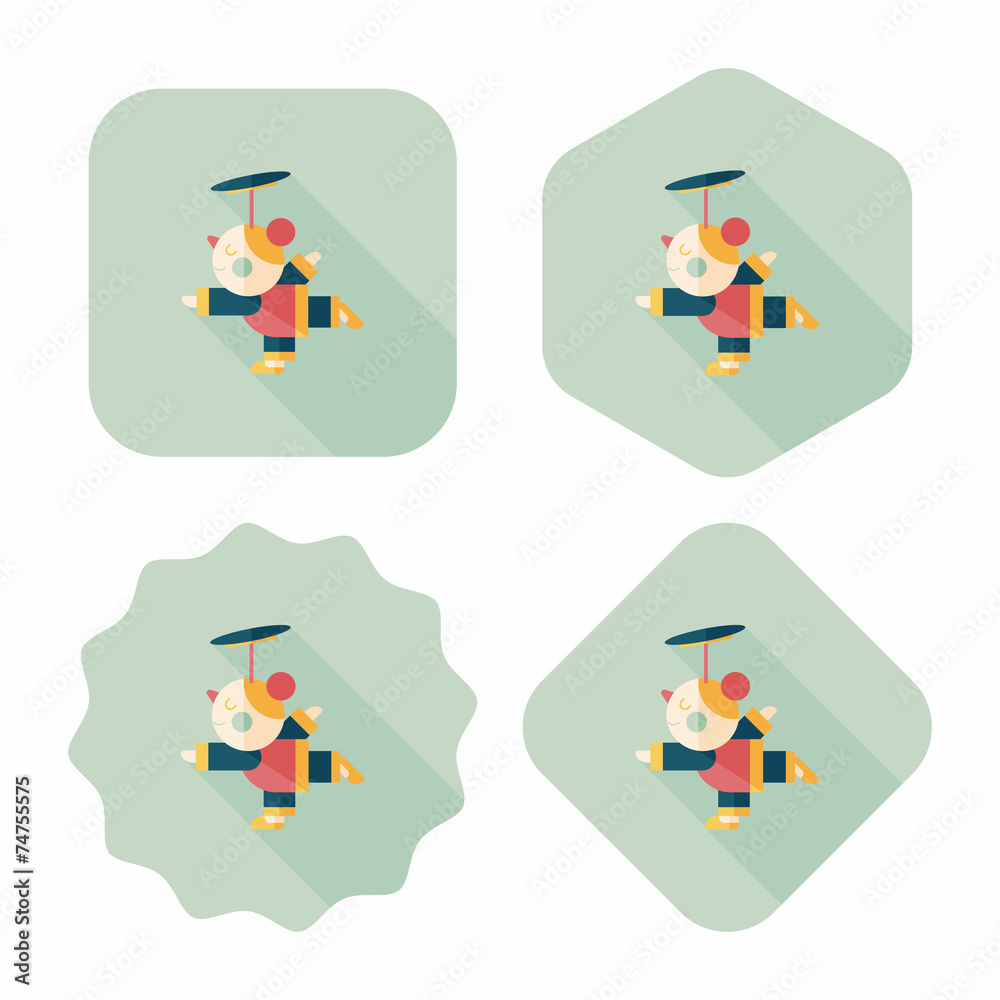 Chinese New Year Acrobatics girl flat icon with long shadow,eps1 Chinese New Year Acrobatics girl flat icon with long shadow,eps1