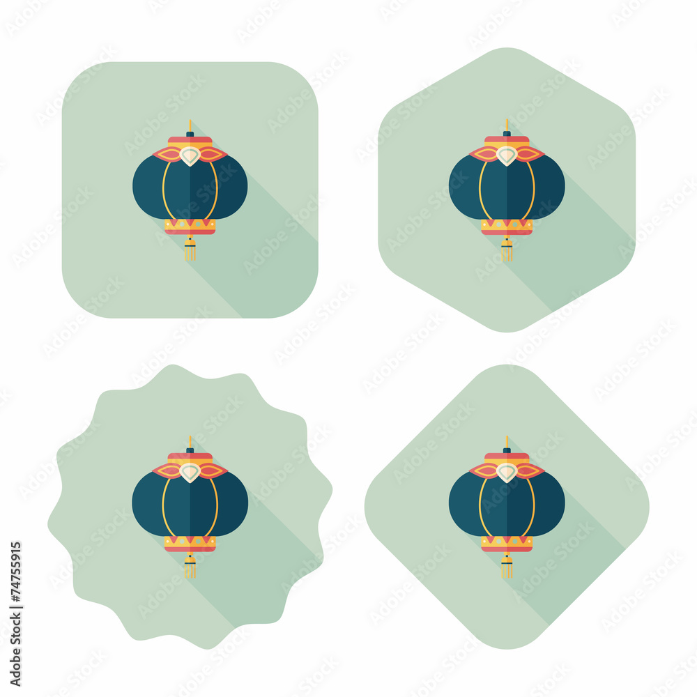 Chinese New Year flat icon with long shadow,eps10, Chinese decor Chinese New Year flat icon with long shadow,eps10, Chinese decor