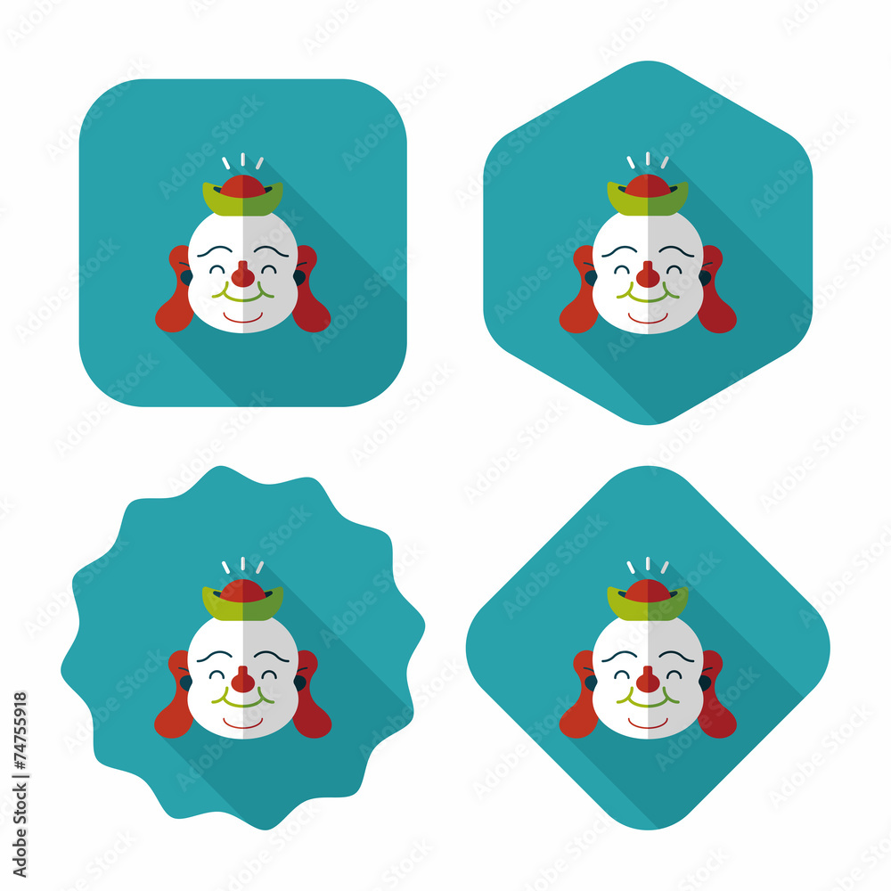 Chinese New Year flat icon with long shadow,eps10, Maitreya mean