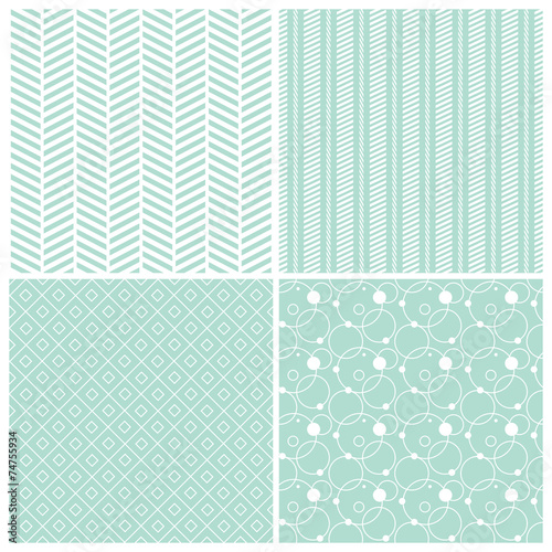 geometric seamless patterns, mint
