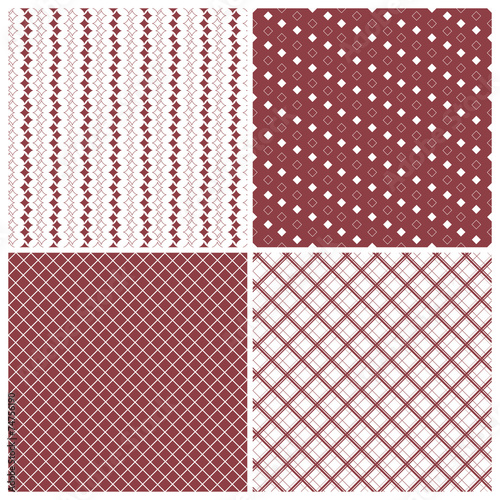 geometric seamless patterns, red