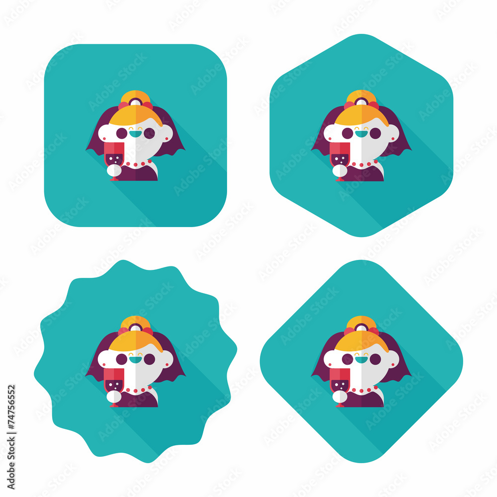 Fototapeta premium wedding bride flat icon with long shadow,eps10