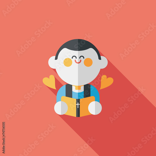 Wedding priest flat icon with long shadow,eps10, presiding over