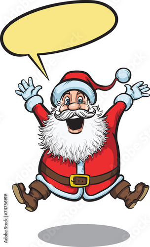 Santa Claus jumping happy