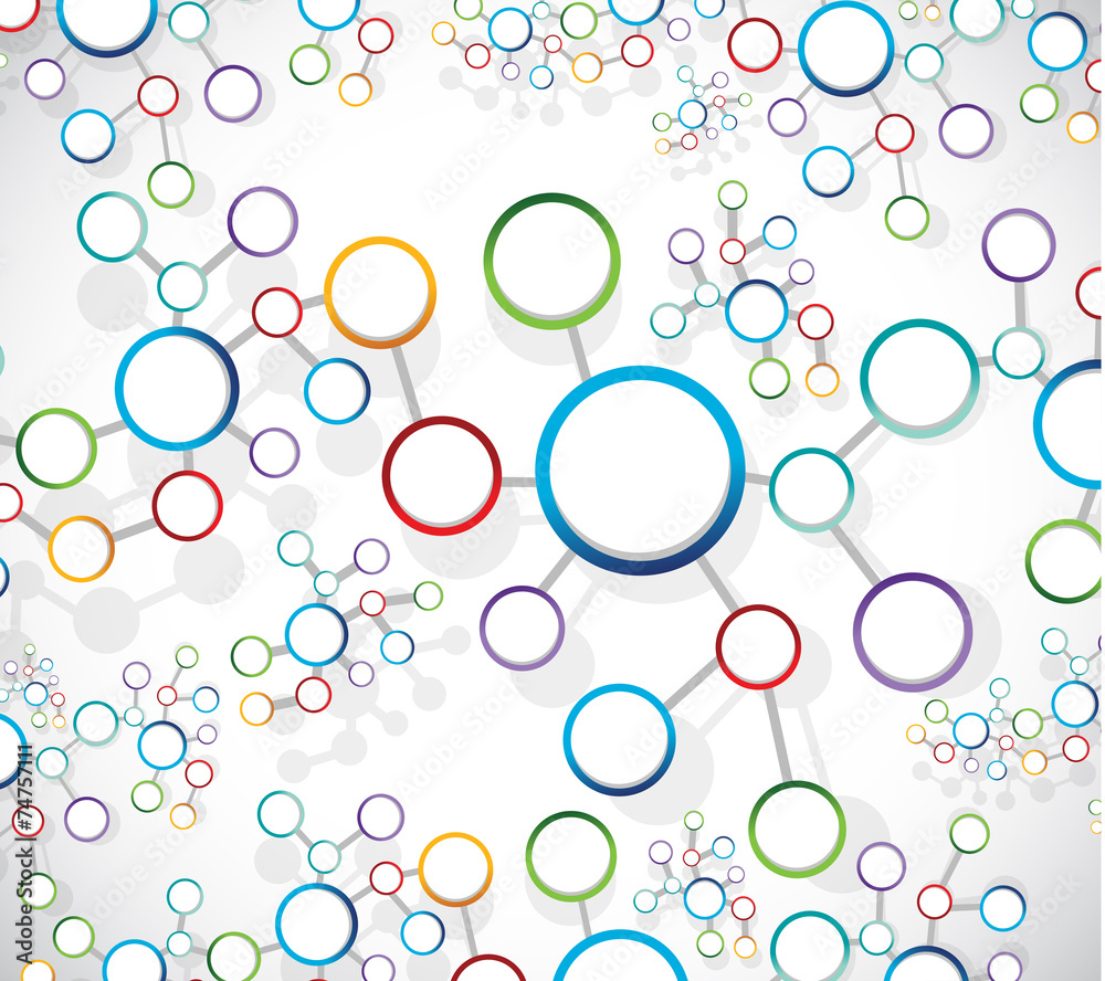 colorful atom link network illustration