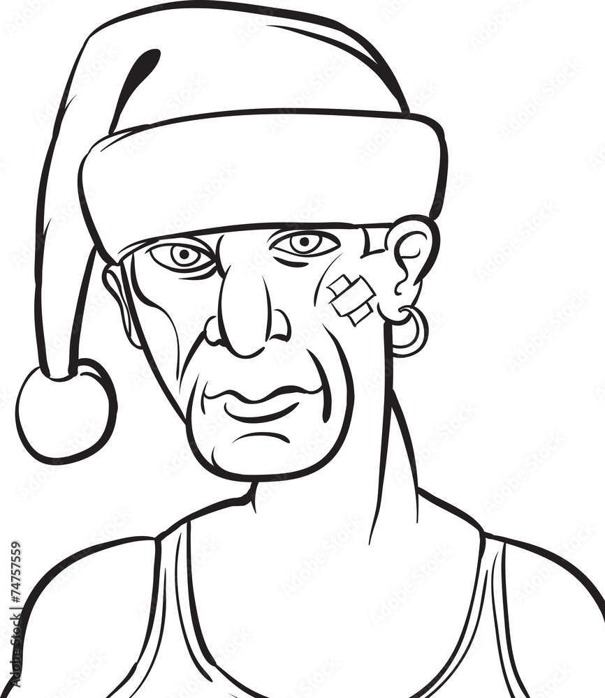 whiteboard drawing - bad Santa whiteboard drawing - bad Santa