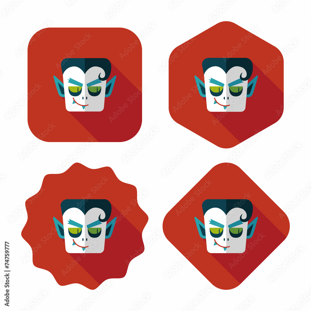 Vampire flat icon with long shadow, eps10 Vampire flat icon with long shadow, eps10