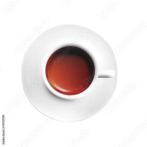 White porcelain Cup of black coffee