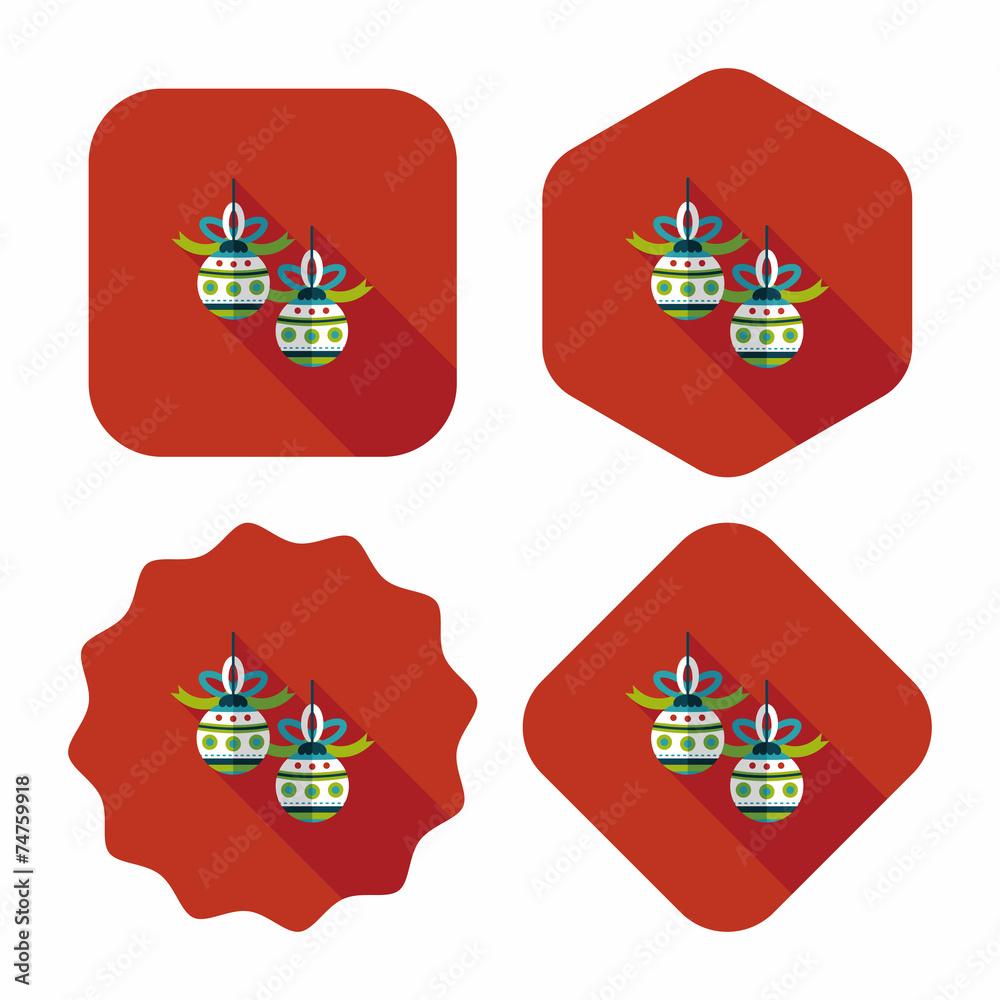 Christmas ball flat icon with long shadow,eps10 Christmas ball flat icon with long shadow,eps10