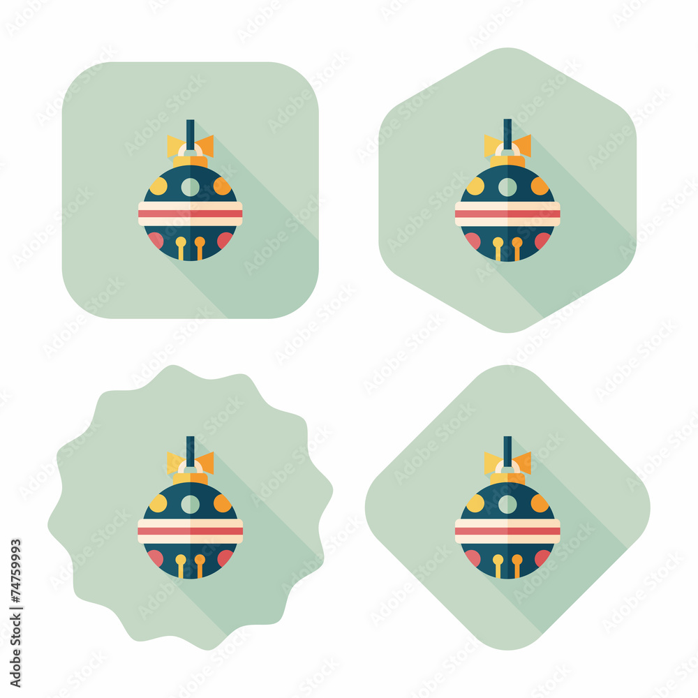 Christmas ball flat icon with long shadow,eps10 Christmas ball flat icon with long shadow,eps10